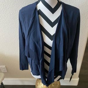 Alfani || dark blue waterfall cardigan